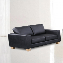 Buxton Chesterfield 2 Seater Sofa Suite in PU Leather - Black