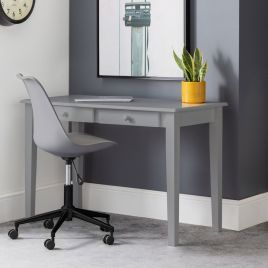 Carrington Compact Design Computer Desk With 2 Drawers - Grey
