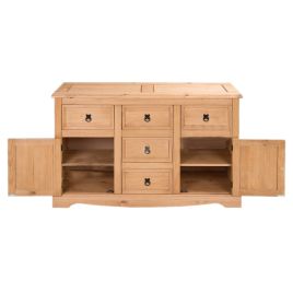 Corona Solid Pine Sideboard Large 2 Door 5 Drawer - Mexican Style