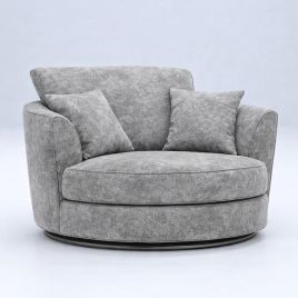 LORVANI Fabric Swivel Chair - Light Grey