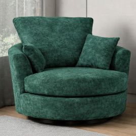 LORVANI Fabric Swivel Chair - Teal