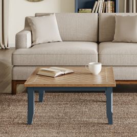 Ransley Blue Oak Parquet Square Open Coffee Table
