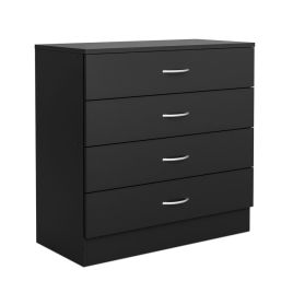 ARVELLO Black Chest of Drawers - Medium-sized, 4 Drawers