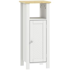KANSAS Compact Slim Bathroom Storage Unit 32x30x80cm White