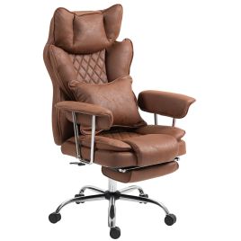 HERON Leathaire Reclining Office Chair Dark Brown