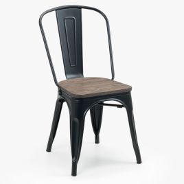 Grafton Solid Elm Wood Dining Chair- Black