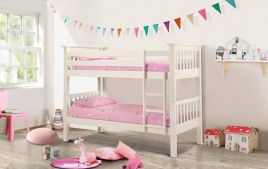 Barcelona Bunk Bed - Stone White or Pine - Stone White