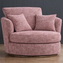 LORVANI Fabric Swivel Chair - Pink