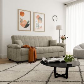 MORRAINE Fabric 3 Seater Sofabed - Taupe