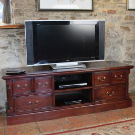 Royston Mahogany Finish TV Cabinet with Ample Storage