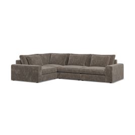 Corner Sofa - SOVA Fabric 3 Seater Right Hand Facing Mocca