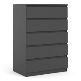 NANAIMO Black Chest of Drawers - Medium-sized, 5 Drawers