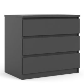 Black Chest of Drawers - NANAIMO Medium Chest  3 Drawers