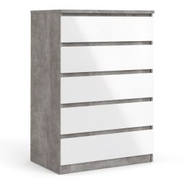Grey Chest of Drawers - NANAIMO Medium Chest  5 Drawers