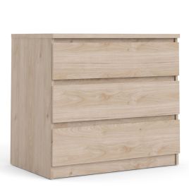 NANAIMO Oak Finish Chest of Drawers - Medium-sized, 3 Drawers