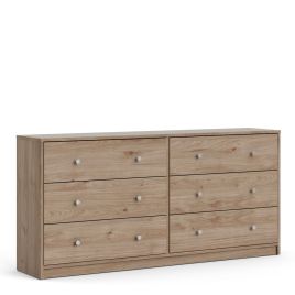 MEAFORD Oak Finish Chest of Drawers - Large-sized, 6 Drawers, Double