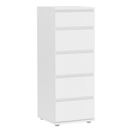 White Chest of Drawers - NAPLES Tallboy Medium Chest  5 Drawers
