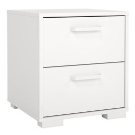 SOFI 2 Drawer Bedside Table - White