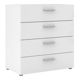 PEMBROKE I White Chest of Drawers - Medium-sized, 4 Drawers