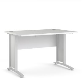 Prima Desk 120 cm in White with White legs - White/Matt White