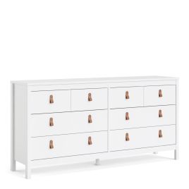 BURNLEY White Chest of Drawers - Extra Large-sized, 8 Drawers