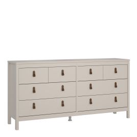 BURNLEY Beige Chest of Drawers - Extra Large-sized, 8 Drawers, Double