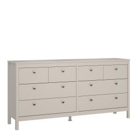 MEMPHIS Beige Chest of Drawers - Extra Large-sized, 8 Drawers, Double
