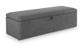 Sorrento Slate Grey Linen Blanket Storage Box