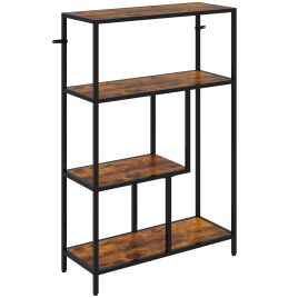 HERON 4 Tier Bookshelf Rustic Brown