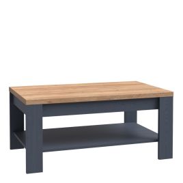 Karen Riviera Oak Top Coffee Table with Open Shelf - Navy