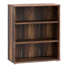 Emna Low Wide 2 Shelf Bookcase in Vintage Oak
