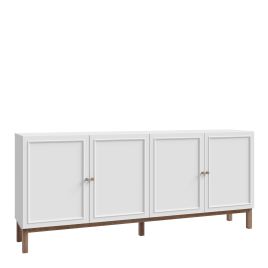 WOFUS 4 Door 1 Drawer Sideboard in Light Grey and Oak