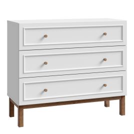 WOFUS Grey Chest of Drawers - Medium-sized, 3 Drawers