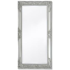 Wall Mirror Baroque Style 100x50 cm Silver