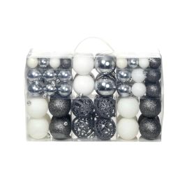 Briet 100 Piece Christmas Ball Set 3 4 6cm White Grey