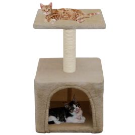 Cat Tree with Sisal Scratching Post 55 cm Beige