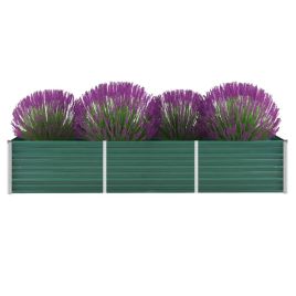 Garden Raised Bed Galvanised Steel 240x80x45 cm Green