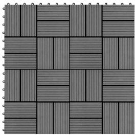 11 Pcs Decking Tiles WPC 30x30cm 1 sqm Grey