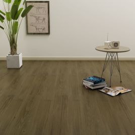 Self-adhesive Flooring Planks 4.46 sqm 3mm PVC Brown
