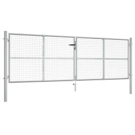 Garden Gate Galvanised Steel 415x175 cm Silver