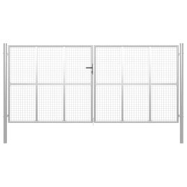 Garden Gate Galvanised Steel 415x225 cm Silver