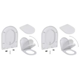 Toilet Seats with Soft Close Lids 2 pcs Plastic White