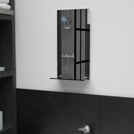 Wall Mirror with Shelf 20x40 cm Tempered Glass
