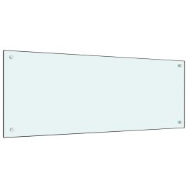 Kitchen Backsplash White 100x40 cm Tempered Glass