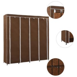 Wardrobe with 4 Compartments Brown 175x45x170cm