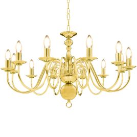 Chandelier Golden 12 x E14 Bulbs