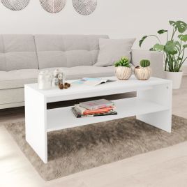 Coffee Table White 100x40x40 cm Chipboard
