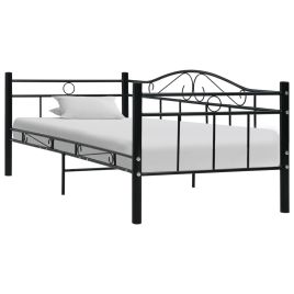 Bed Frame Black Metal 90x200 cm