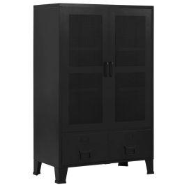 Office Cabinet with Mesh Doors Industrial 75x40x120 cm Steel