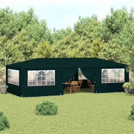 AREHAL Professional Party Tent with Side Walls 4x9 m 90 g/m? - Green